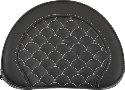 Saddlemen Contour White Dragon Scale Stitch Sissy Bar Backrest Pad for Harley