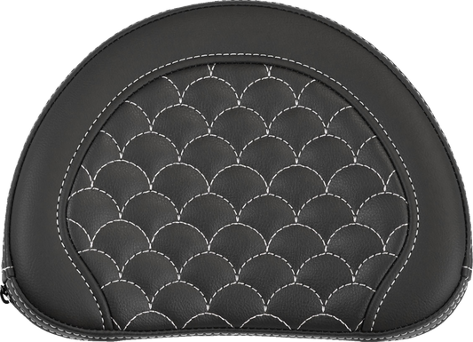 Saddlemen Contour White Dragon Scale Stitch Sissy Bar Backrest Pad for Harley