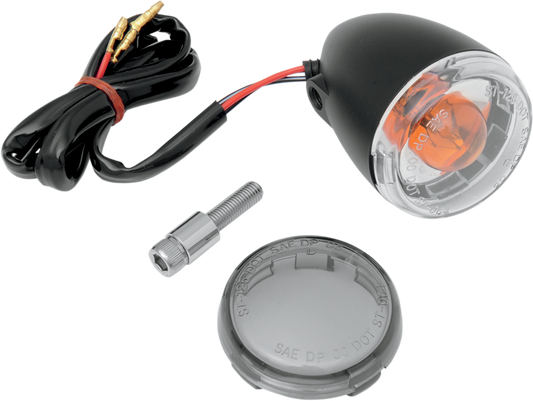 Drag Specialties Black Smoke Lens DOT Universal Motorcycle Turn Signal Light