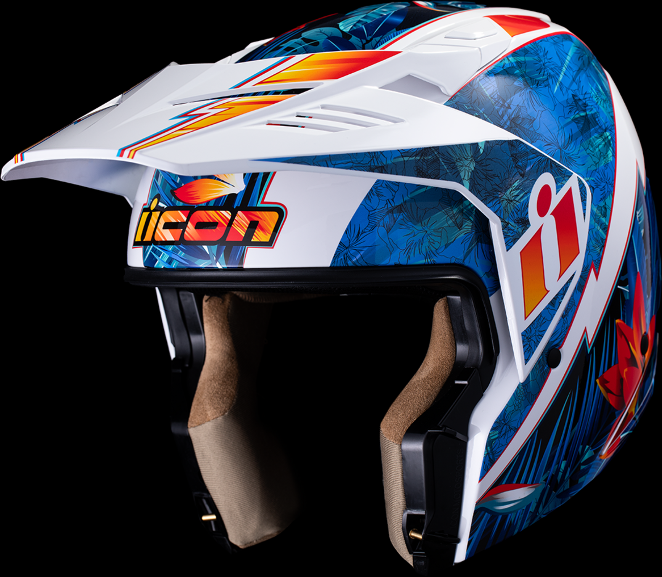 Icon Elsinore Kaonohi Blue Unisex Adult Modular Motorcycle Race Street Helmet