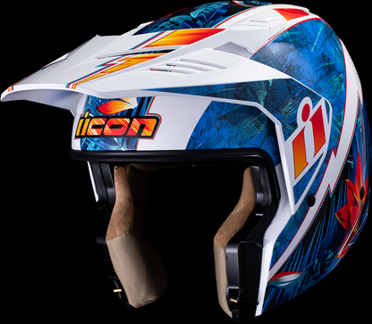 Icon Elsinore Kaonohi Blue Unisex Adult Modular Motorcycle Race Street Helmet