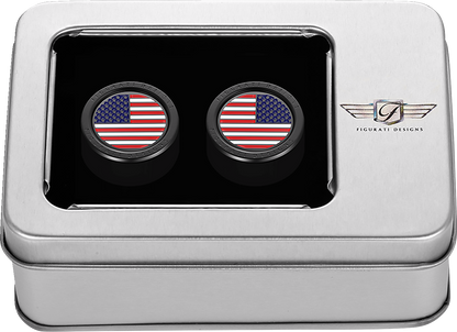 Figurati American Flag Black Short Magnetic Docking Hardware Covers for Harley