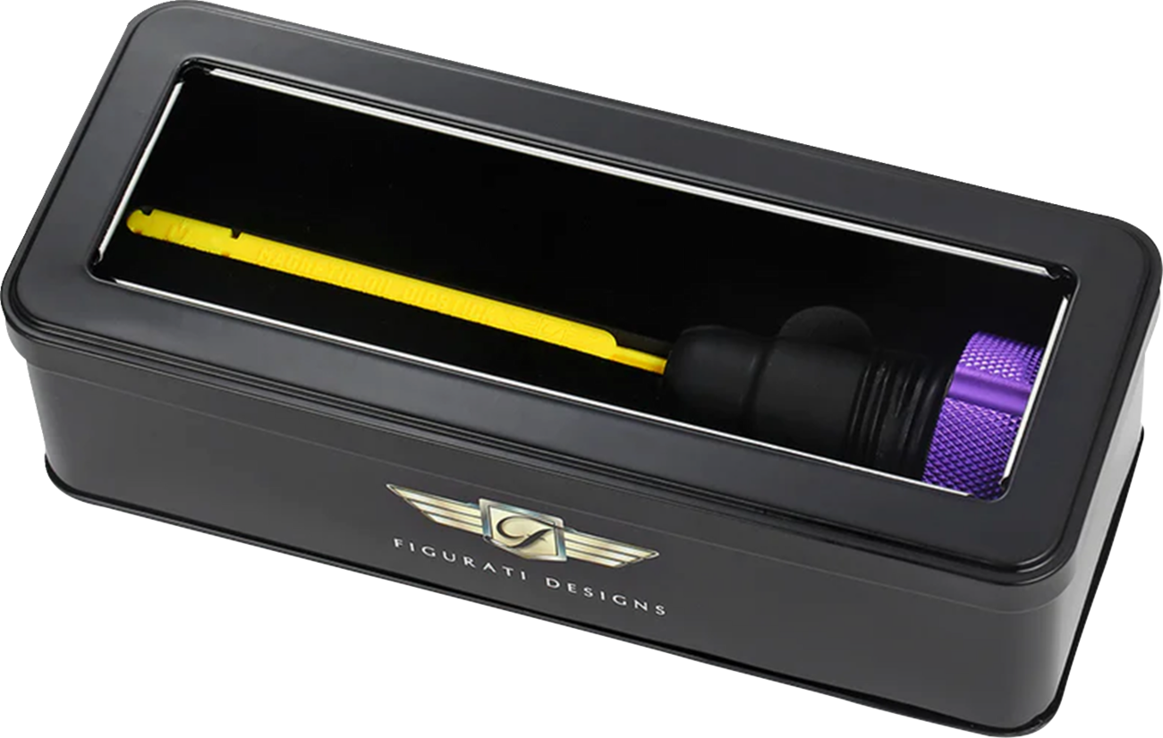 Figurati Knurled Purple Magnetic Engine Oil Dipstick 2007-2016 Harley Touring