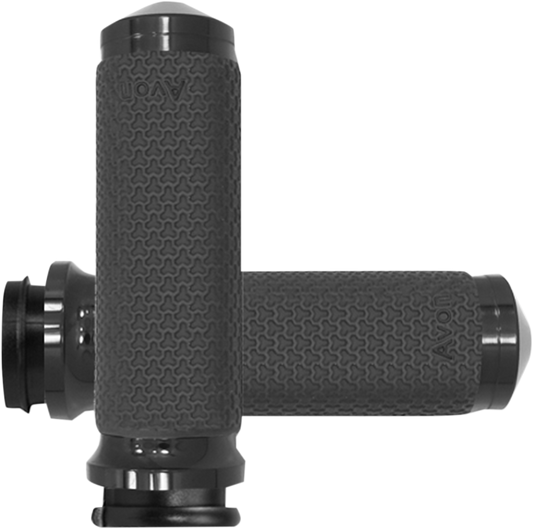 Avon TBW Black Memory Foam Motorcycle Hand Grips 2008-23 Harley Touring Softail