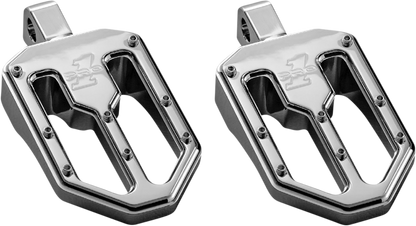 Pro One Moto V1 Chrome Male Mount Motorcycle Footpegs 18-20 Harley Softail FLSL