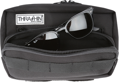 Thrashin Black Molle Webbing Motorcycle Front Handlebar Rear Sissybar Bag Plus