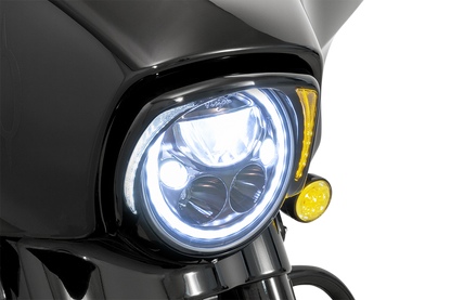 Ciro Fang Black Motorcycle LED Headlight Bezel 2014-2024 Harley Touring Models