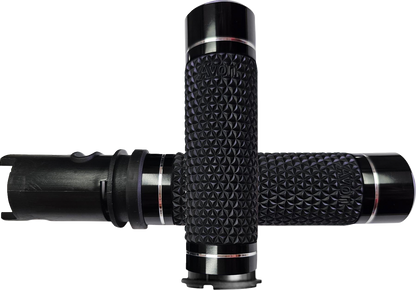 Avon K25 TBW Black Knurled Handlebar Grips for 2023-2025 Harley Touring Softail