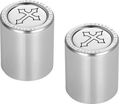 Figurati Designs Cross Steel Medium Magnetic Docking Hardware Covers for Harley