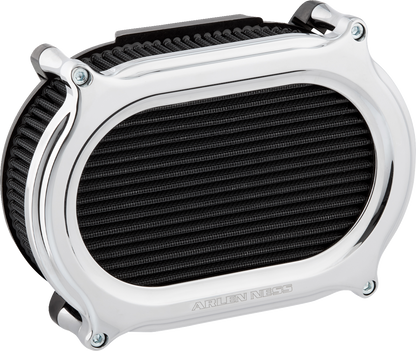 Arlen Ness Stage II Silver Oval Air Filter Cleaner Kit 2017-2025 Harley Davidson