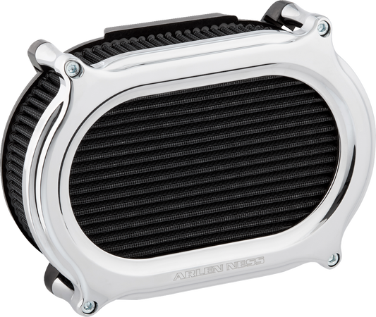 Arlen Ness Stage II Silver Oval Air Filter Cleaner Kit 2017-2024 Harley Davidson