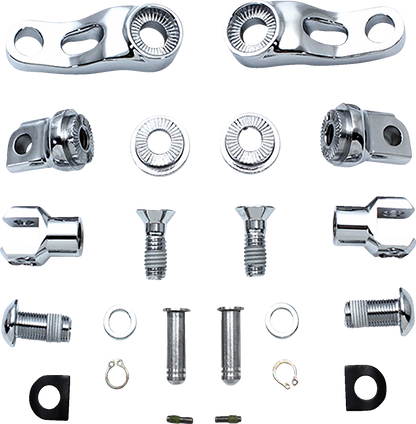 Drag Specialties Chrome Adjustable Passenger Foot Peg Mounts for Harley Davidson