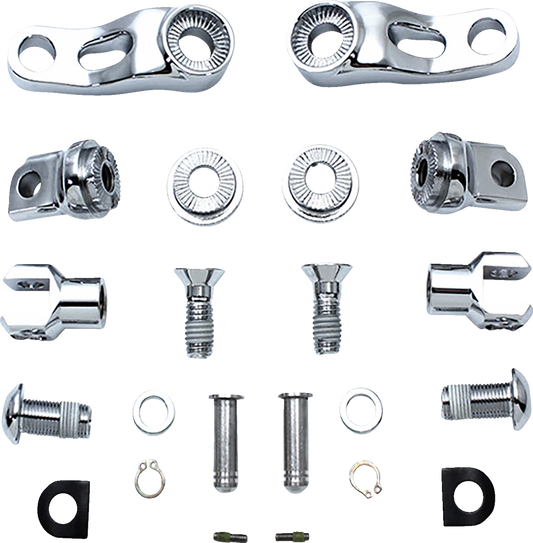 Drag Specialties Chrome Adjustable Passenger Foot Peg Mounts for Harley Davidson
