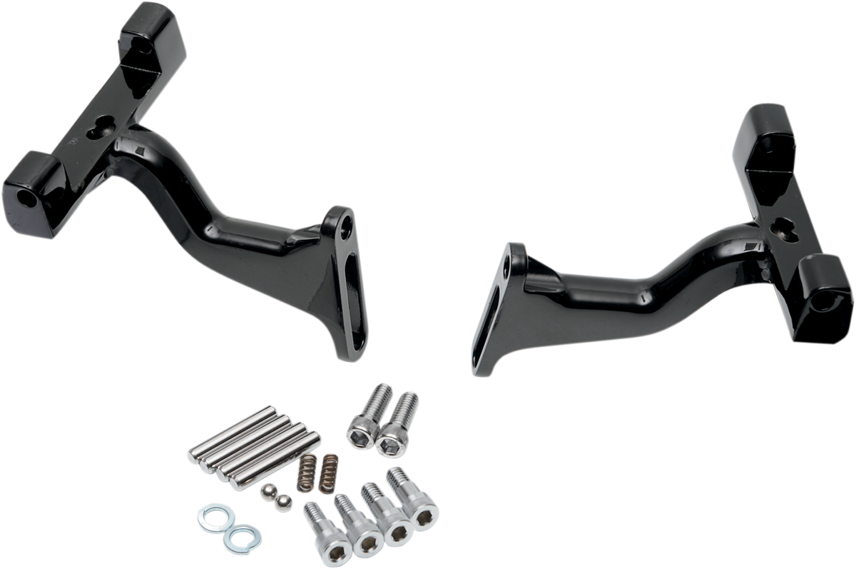 Drag Specialties Black Raised Passenger Floorboard Mounts 1993-23 Harley Touring