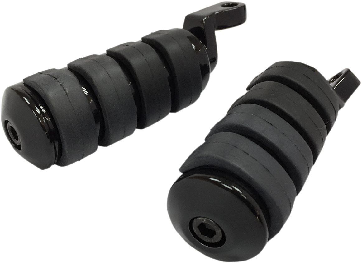 Drag Specialties Black Soft Ride Folding Footpegs for 2007-2022 Harley Softail