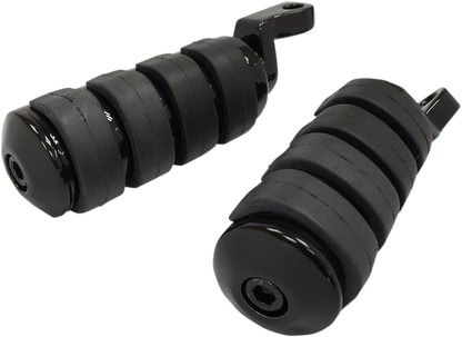Drag Specialties Black Soft Ride Folding Footpegs for 2007-2022 Harley Softail