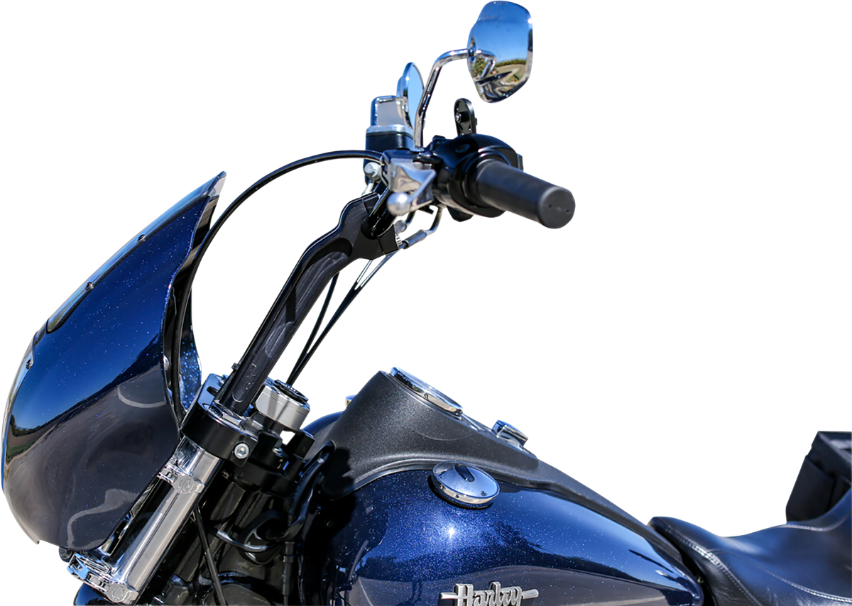 Thrashin Supply Black 9.5" Pullback Motorcycle Handlebar Risers for Harley