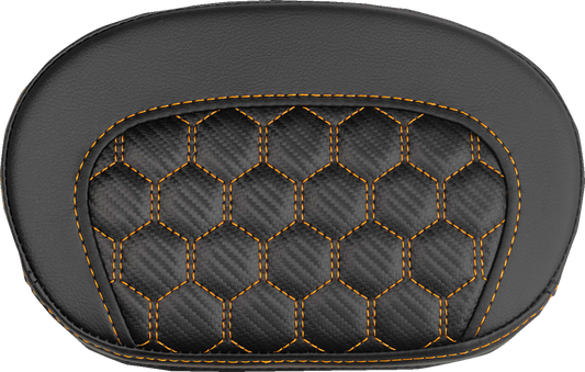 Saddlemen Mini Contour Orange Carbon Honeycomb Sissy Bar Backrest Pad for Harley