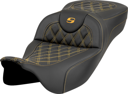 Saddlemen Roadsofa Gold Lattice Extended Gel Seat fits 2008-2025 Harley Touring
