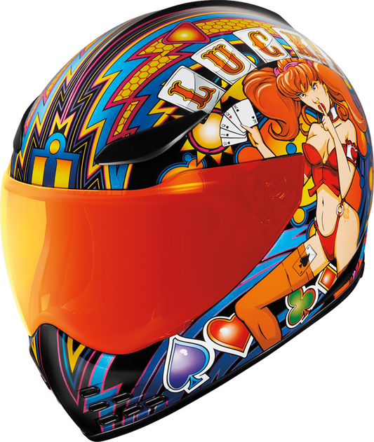 Icon Domain Lucky Lid 4 Unisex Adult Motorcycle street Riding Full Face Helmet