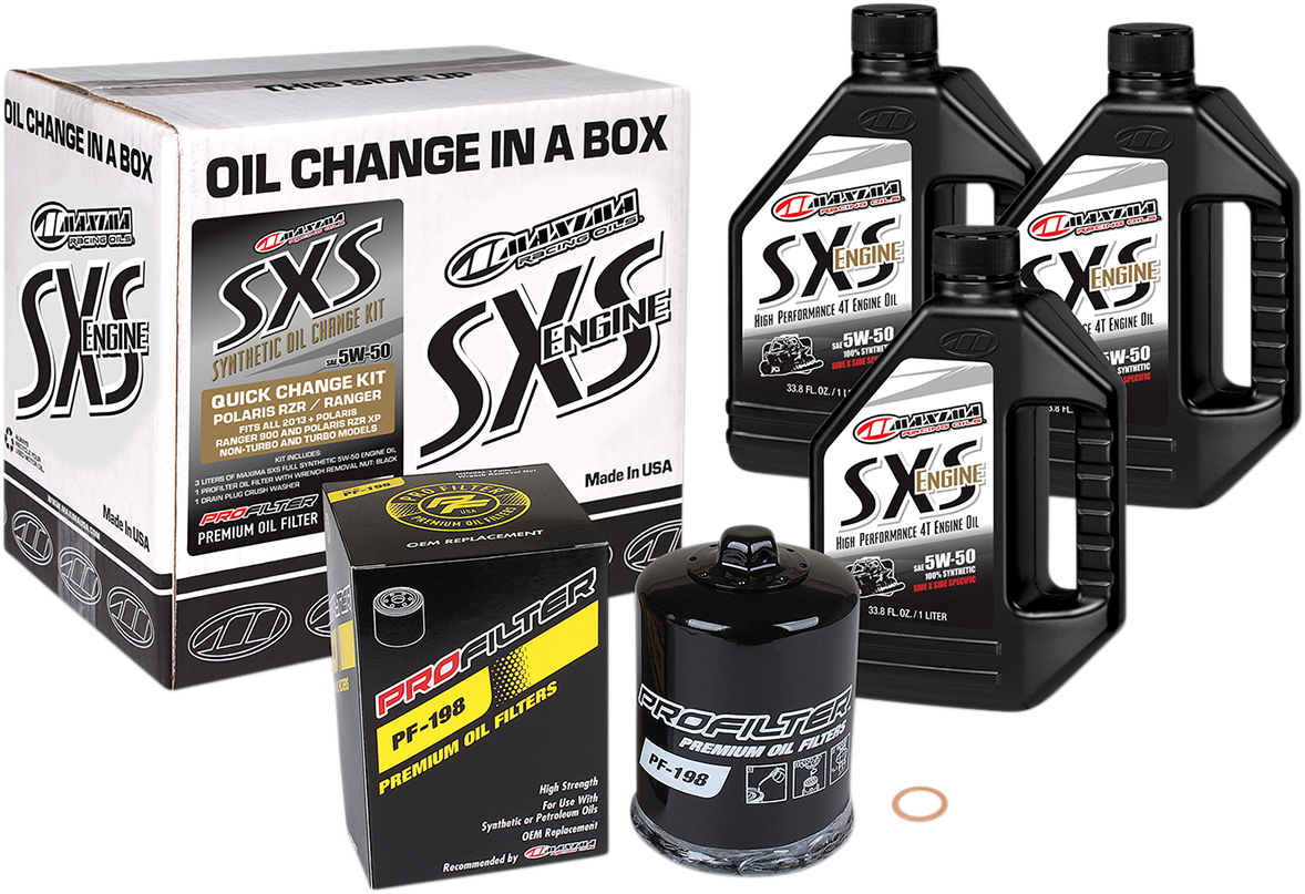 Maxima Synthetic SXS Offroad Engine Oil Change Kit 2013-2022 Polaris Ranger RZR XP