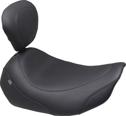 Mustang Wide Tripper Smooth Solo Seat & Backrest fits 2023-2026 Harley Touring