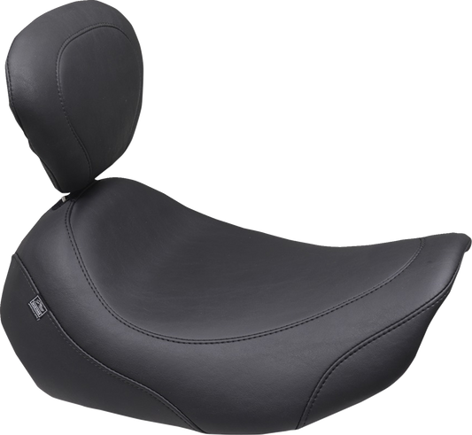 Mustang Wide Tripper Smooth Solo Seat & Backrest fits 2023-2026 Harley Touring
