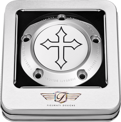 Figurati Designs Cross Stainless Steel Timing Cover for 1999-2017 Harley