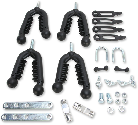 Moose Black Aluminum Rubber ATV Cargo Rail Expedition Double Gun Rack