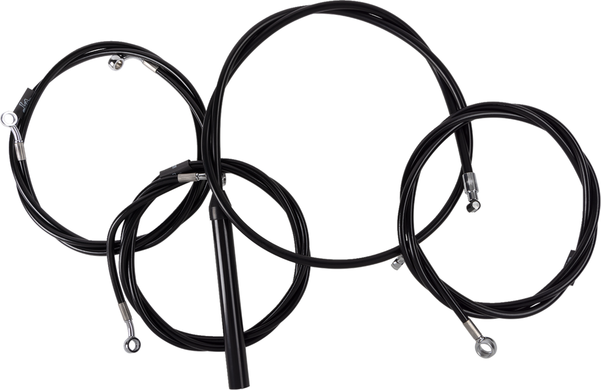La Choppers Complete 15"-17" Handlebar Cable Brake Line Kit 23-26 Harley Touring