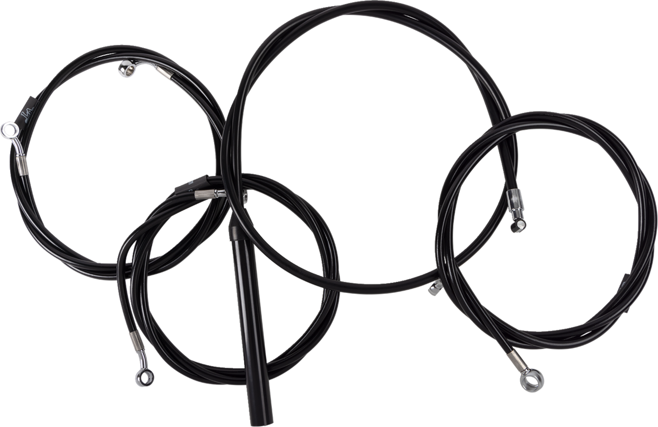 La Choppers Complete 15"-17" Black Vinyl Cable Brake Line Kit 2023-2025 Harley