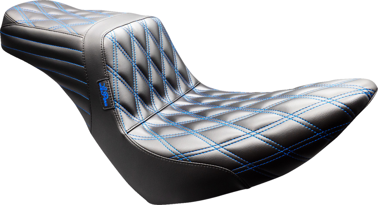 Le Pera Tailwhip Blue Diamond Stitch Seat for 2018-2025 Harley Softail FXLR FLSB
