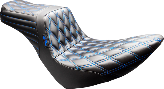 Le Pera Tailwhip Blue Diamond Stitch Seat for 2018-2025 Harley Softail FXLR FLSB