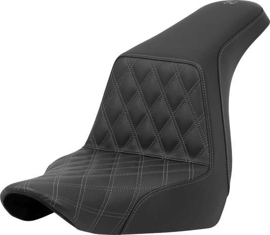 Saddlemen Step Up Gray Lattice Gel Seat for 2018-25 Harley Low Rider Sport Glide
