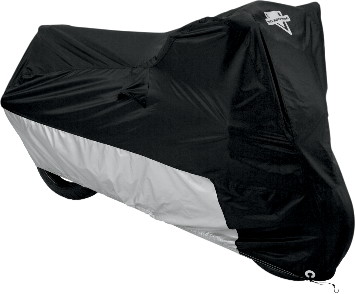 Nelson Rigg Polyester Black Silver Medium Motorcycle Cover for Harley Davidson