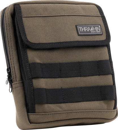 Thrashin Supply Green Motorcycle Handlebar Storage Bag Slim for Harley THB-0031