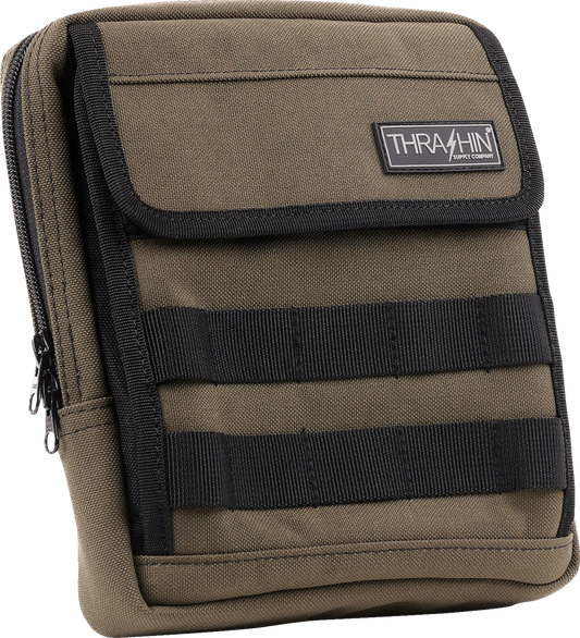 Thrashin Supply Green Motorcycle Handlebar Storage Bag Slim for Harley THB-0031
