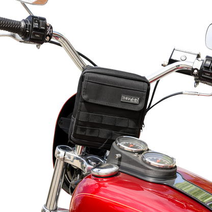 Thrashin Slim Black Motorcycle Handlebar Riser Storage Bag for Harley Davidson
