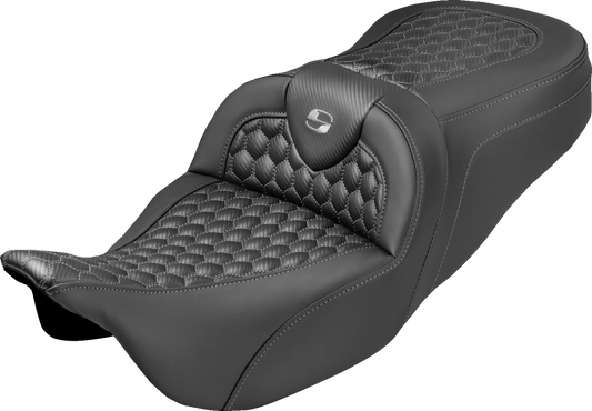 Saddlemen Roadsofa Gray Honeycomb Stitch Gel Seat fits 2008-2025 Harley Touring