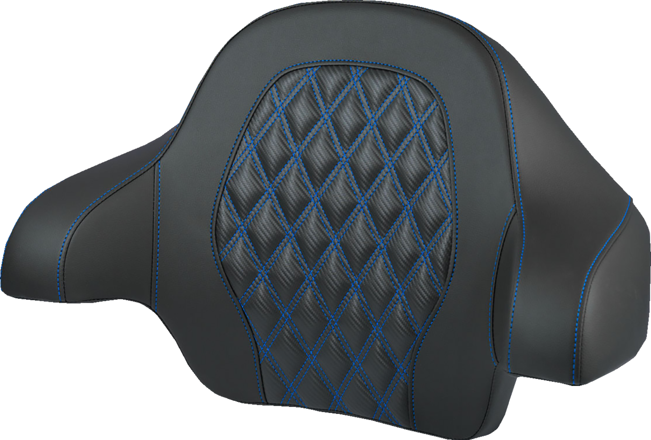 Saddlemen Blue Carbon Lattice Tour Pak Backrest Pad for 2014-2025 Harley Touring