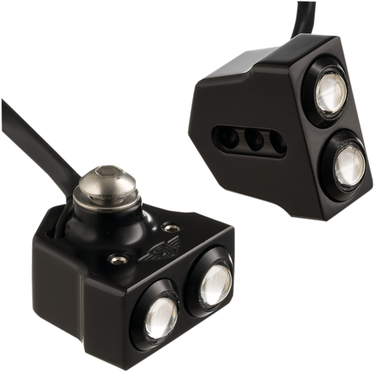 Joker Machine Black Red LED Rat Eyes Universal Turn Signals for Harley Davidson