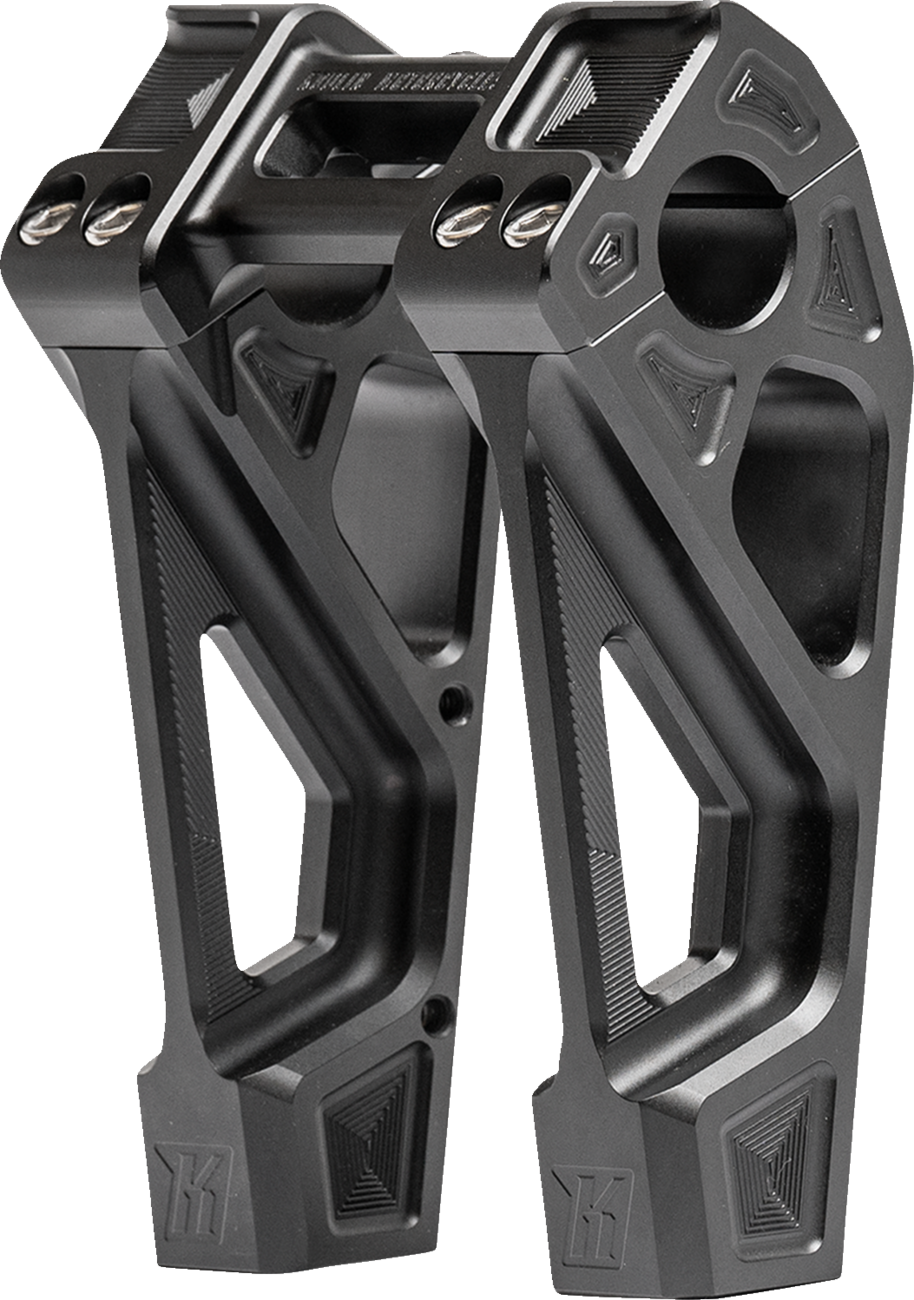 Kodlin Fastback Black 6" Straight Motorcycle Handlebar Risers for Harley K55129