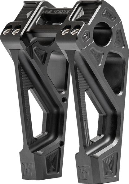 Kodlin Fastback Black 6" Straight Motorcycle Handlebar Risers for Harley K55129