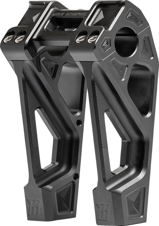Kodlin Fastback Black 6" Straight Motorcycle Handlebar Risers for Harley K55129