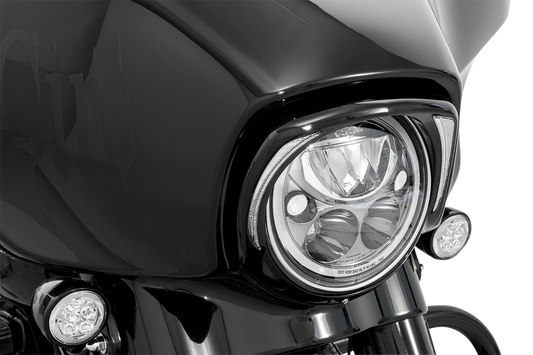 Ciro Fang Black Motorcycle LED Headlight Bezel 2014-2024 Harley Touring Models