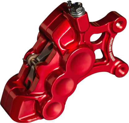 Arlen Ness Red 6-Piston Front Left Brake Caliper fits 2006-2025 Harley 11.8"