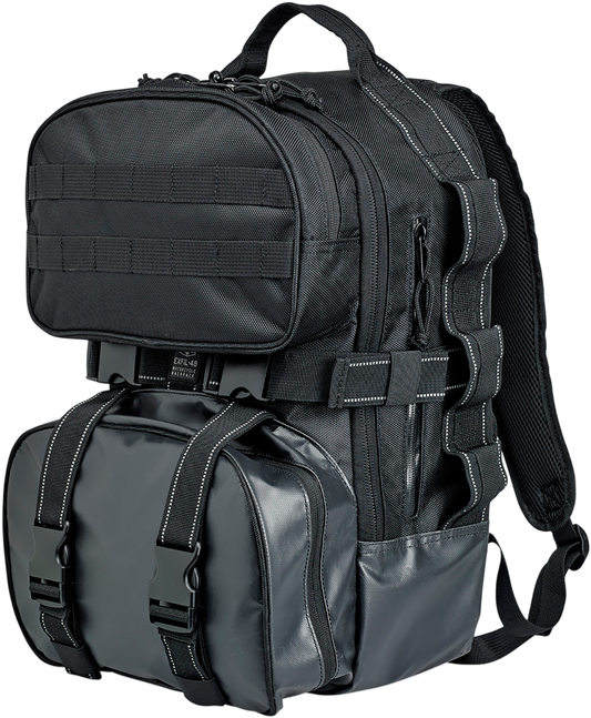 Biltwell Black Exfil-48 Molle Motorcycle Sissy Bar Backpack Bag for Harley