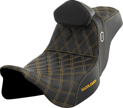 Saddlemen SDC Pro Series Gold Lattice Seat & Backrest for 2008-24 Harley Touring