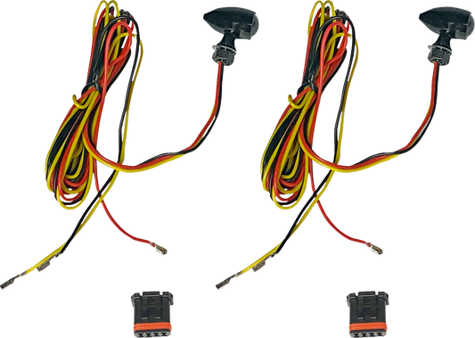 Custom Dynamics Micro Bullet Black Universal Front LED Motorcycle Turn Signals