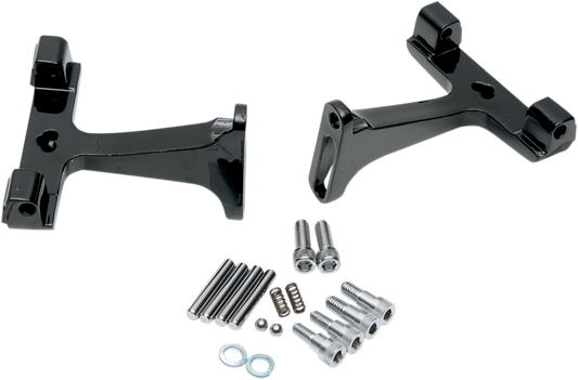 Drag Specialties Black Passenger Floorboard Mounts fits 1993-2023 Harley Touring